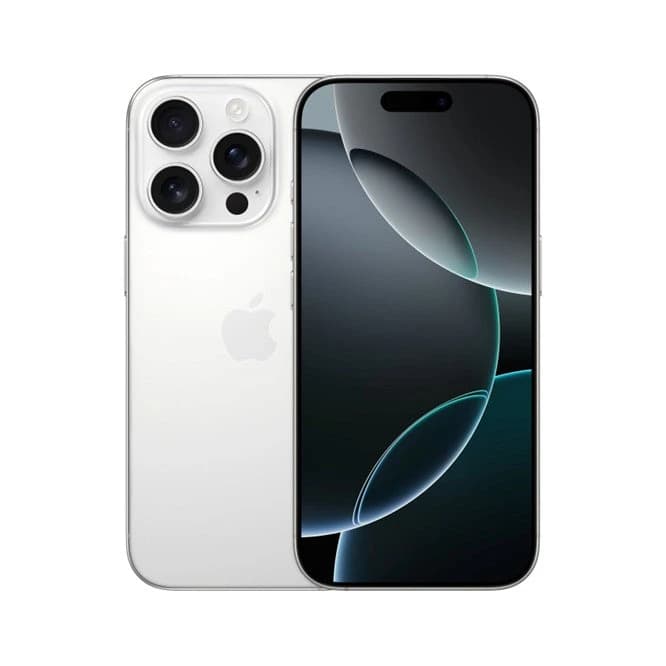 هاتف iPhone 16 Pro Max بسعة 512GB ولون تيتانيوم أبيض بنظام eSIM فقط