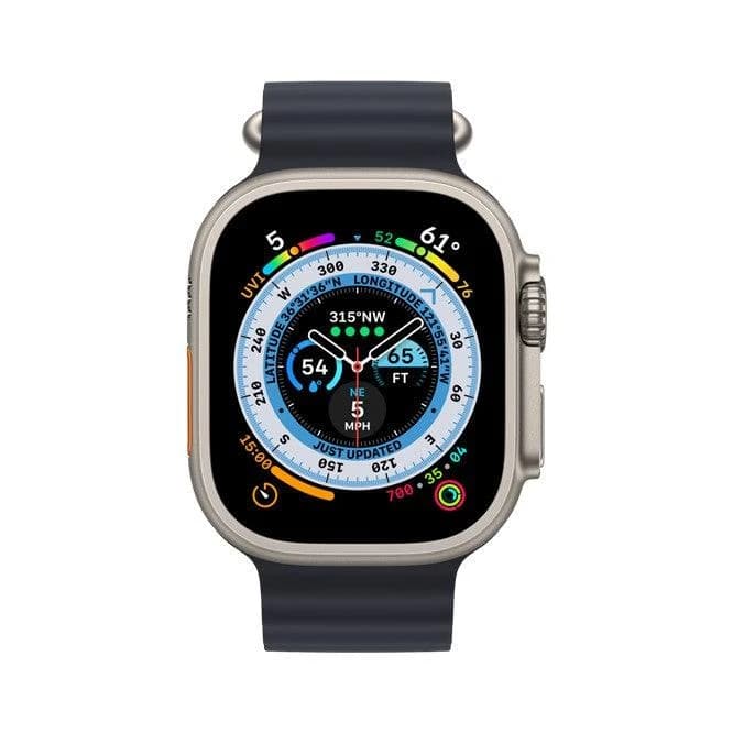 ساعة Apple Watch Ultra GPS + Cellular بهيكل تيتانيوم باللون تيتانيوم طبيعي