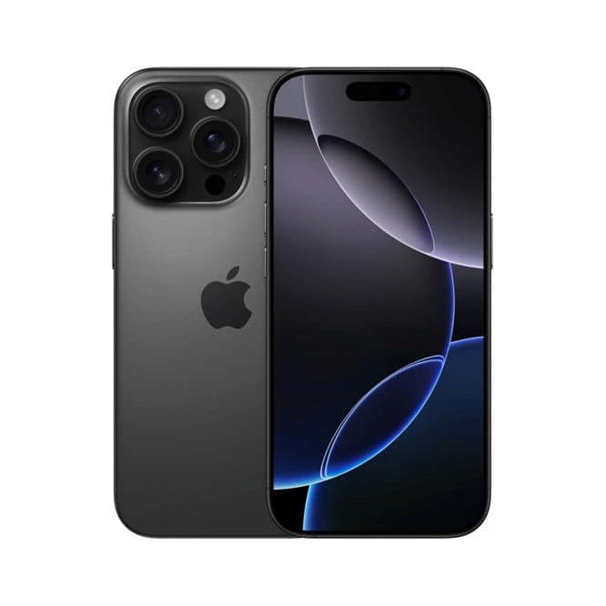 هاتف iPhone 16 Pro بسعة 128GB ولون تيتانيوم أسود بشريحة فعلية