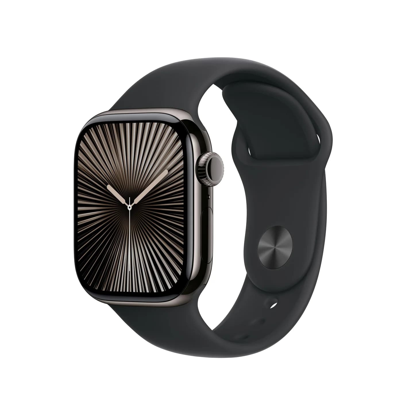 ساعة Apple Watch Series 10 GPS + Cellular بهيكل تيتانيوم باللون سليت