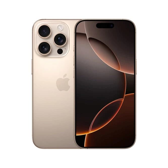 هاتف iPhone 16 Pro بسعة 512GB ولون تيتانيوم صحراوي بنظام eSIM فقط