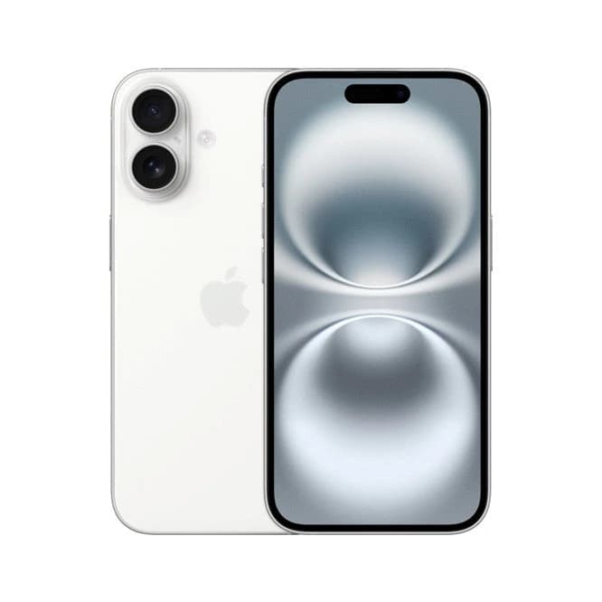 هاتف iPhone 16 بسعة 128GB ولون أبيض