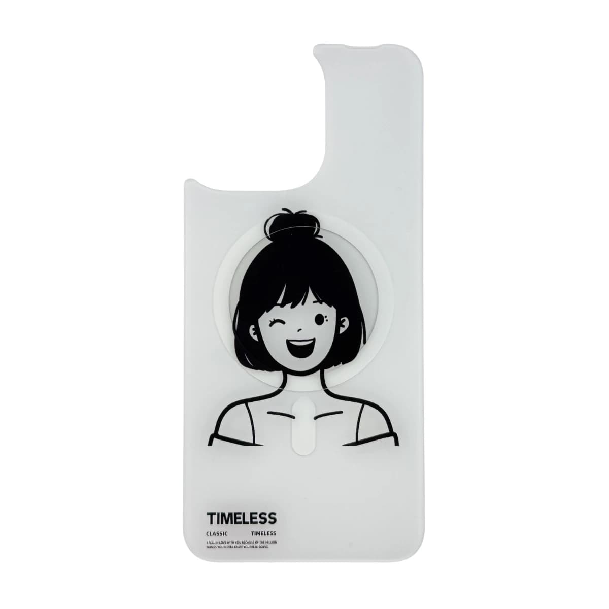 جراب Magnetic Swap Case المغناطيسي لهاتف iPhone 15 بتصميم Monochrome Girl