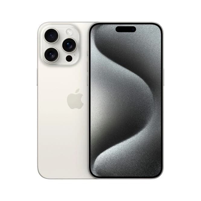هاتف iPhone 15 Pro بسعة 256GB ولون تيتانيوم أبيض بنظام eSIM فقط