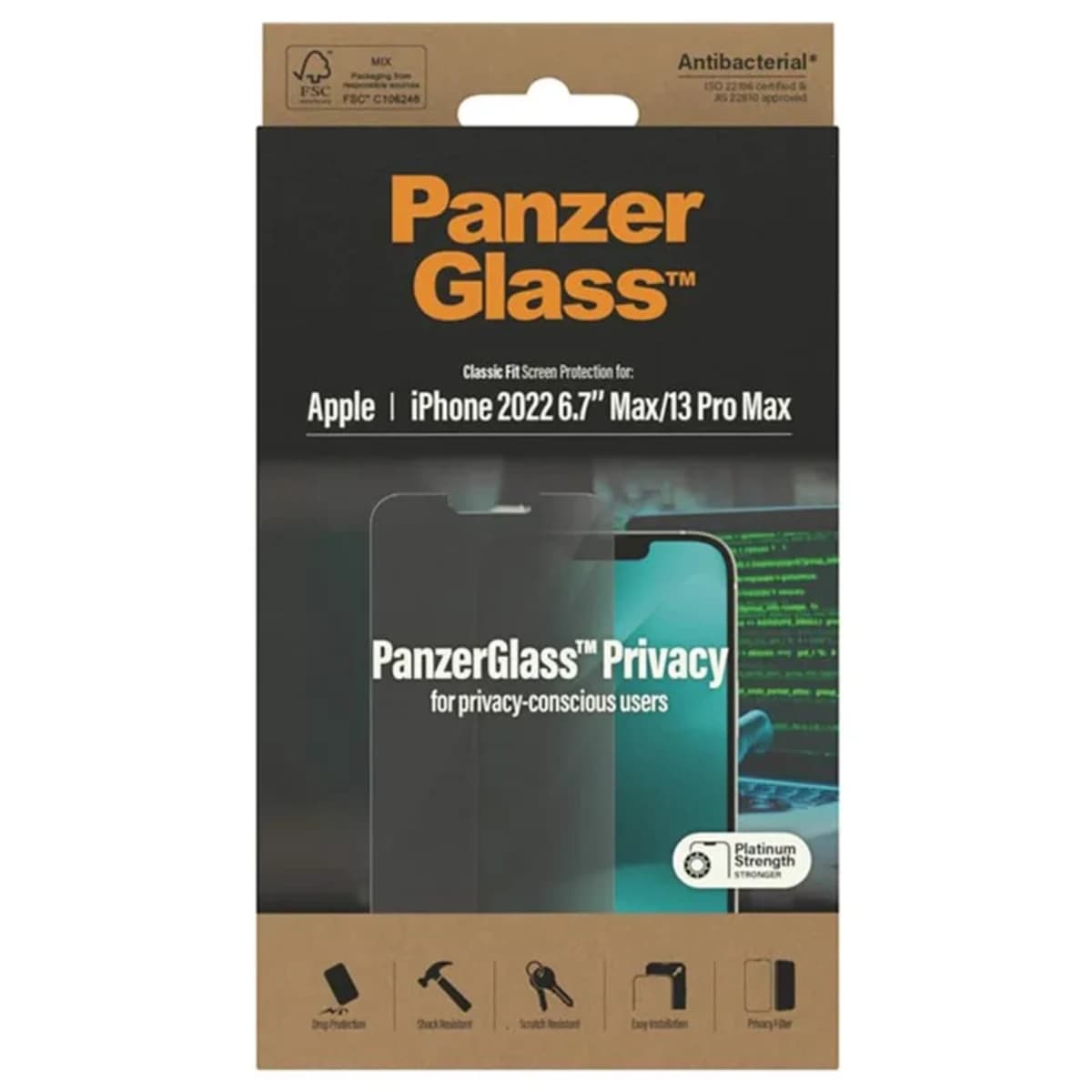 واقي شاشة PanzerGlass® لهاتف iPhone 13 Pro Max بخاصية الخصوصية - جديد