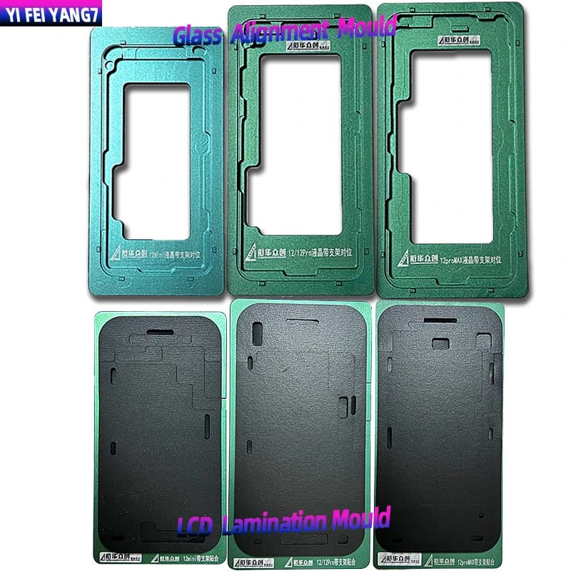 قالب تحديد موضع دقيق 12 Plus/12 Mini/Pro Max بإطار للصق شاشات LCD لسلسلة iPhone 12 – لصق الزجاج