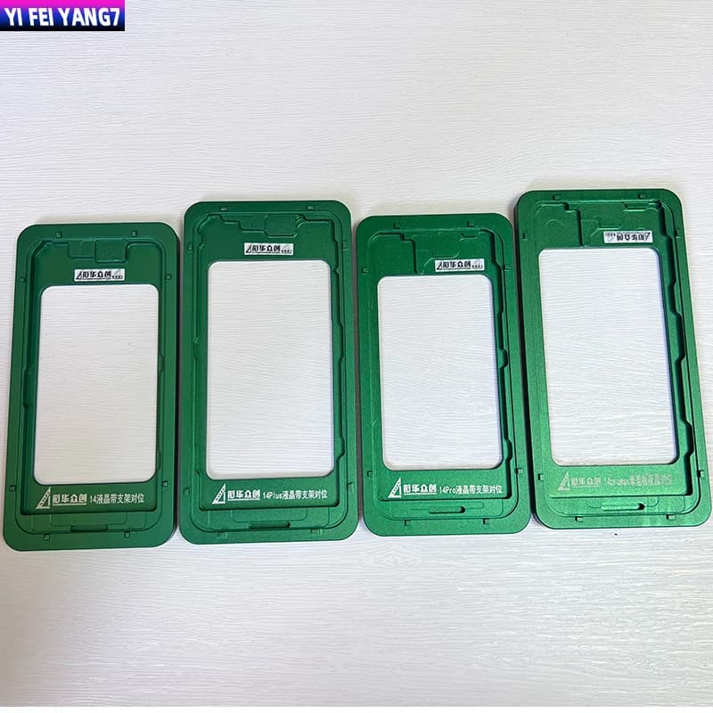 قالب محاذاة شاشة LCD لهاتف iPhone 14 Pro Max و14 Plus بلصق OCA مع إطار وكابل مرن ووسادة مطاطية لتحديد الموضع – للصيانة